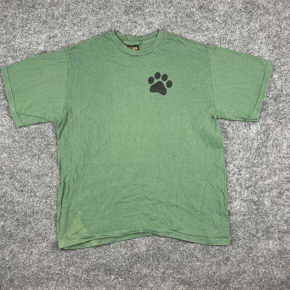 Changes T-Shirt Mens Size XL Green Graphic Paw Print Single Stitch - Picture 2 of 10